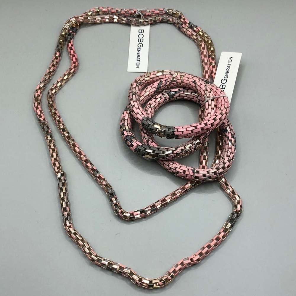 New bcbgeneration mesh jewelry set necklace bracelet statement style mixed metal